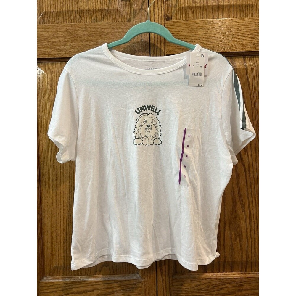 White Target Universal Threads Unwell Dog Graphic Tee NWT Size XL